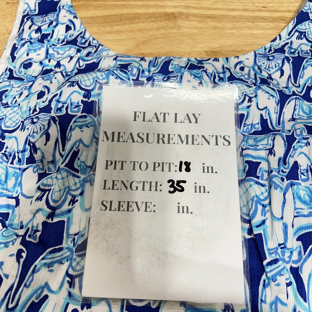 Lilly Pulitzer Cathy Dress Women's 6 Blue Shift Mini‎ Elephant Print Classic - Picture 10 of 10